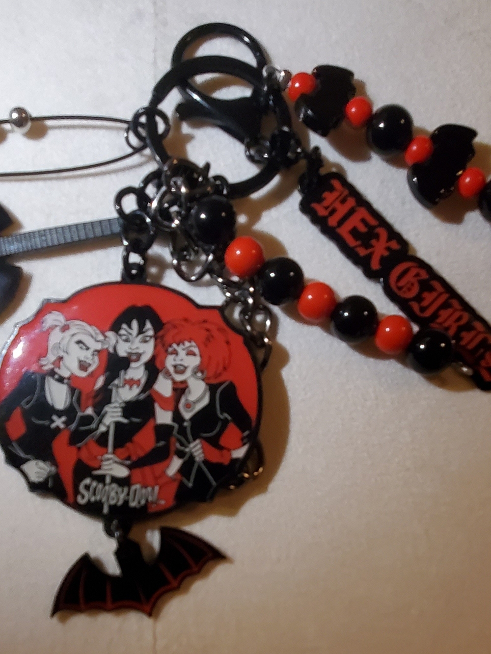 Hex Girls Red and Black Charm Necklace